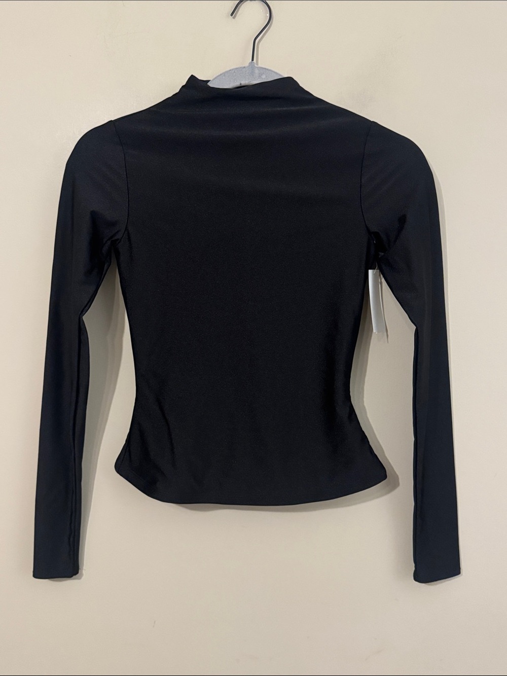 NWOT- Naked Wardrobe Zip up mock turtleneck, Black, size XS